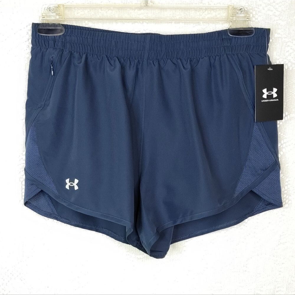 Under Armour Fly By Shorts 3" Hidden Pocket Blue Size Med - Picture 9 of 9